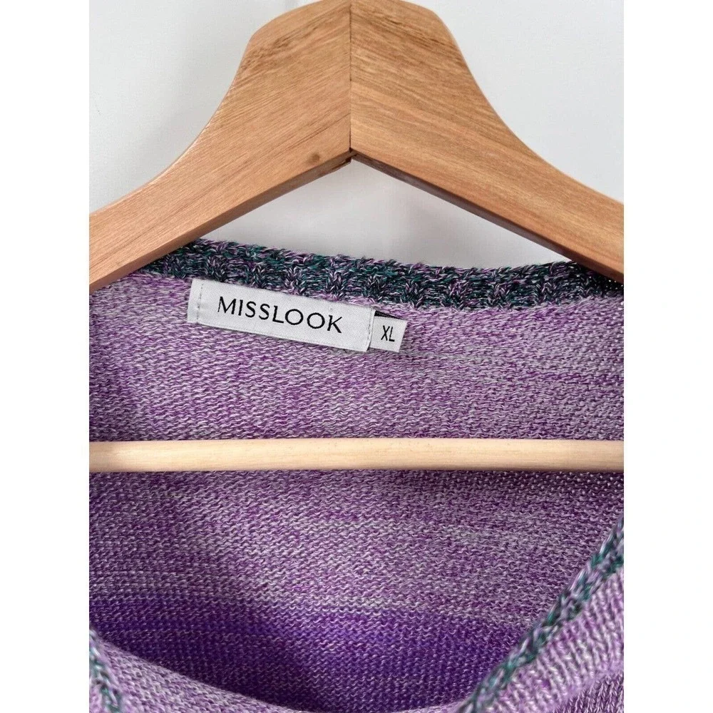 Misslook Multicolor Color-Block Pullover Sweater Oversized Casual Women's XL
